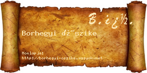 Borhegyi Őszike névjegykártya